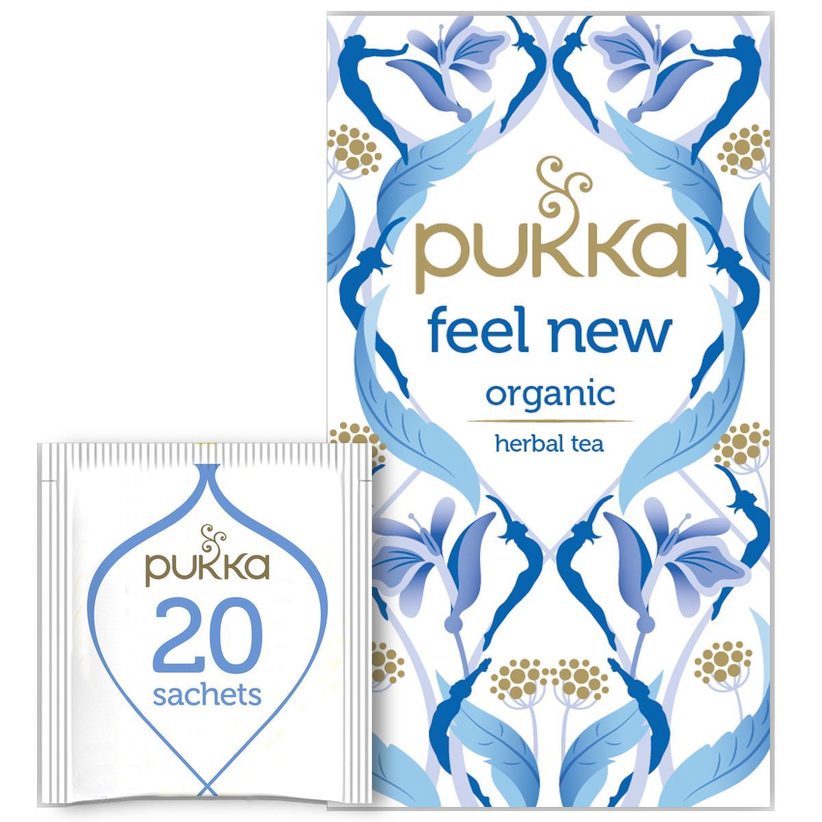 Pukka Herbal Organic Teas - Feel New - Pack of 4