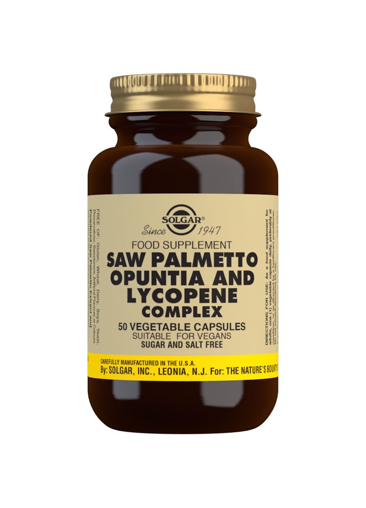 Solgar Saw Palmetto Opuntia and Lycopene Complex - 50 Vegicaps