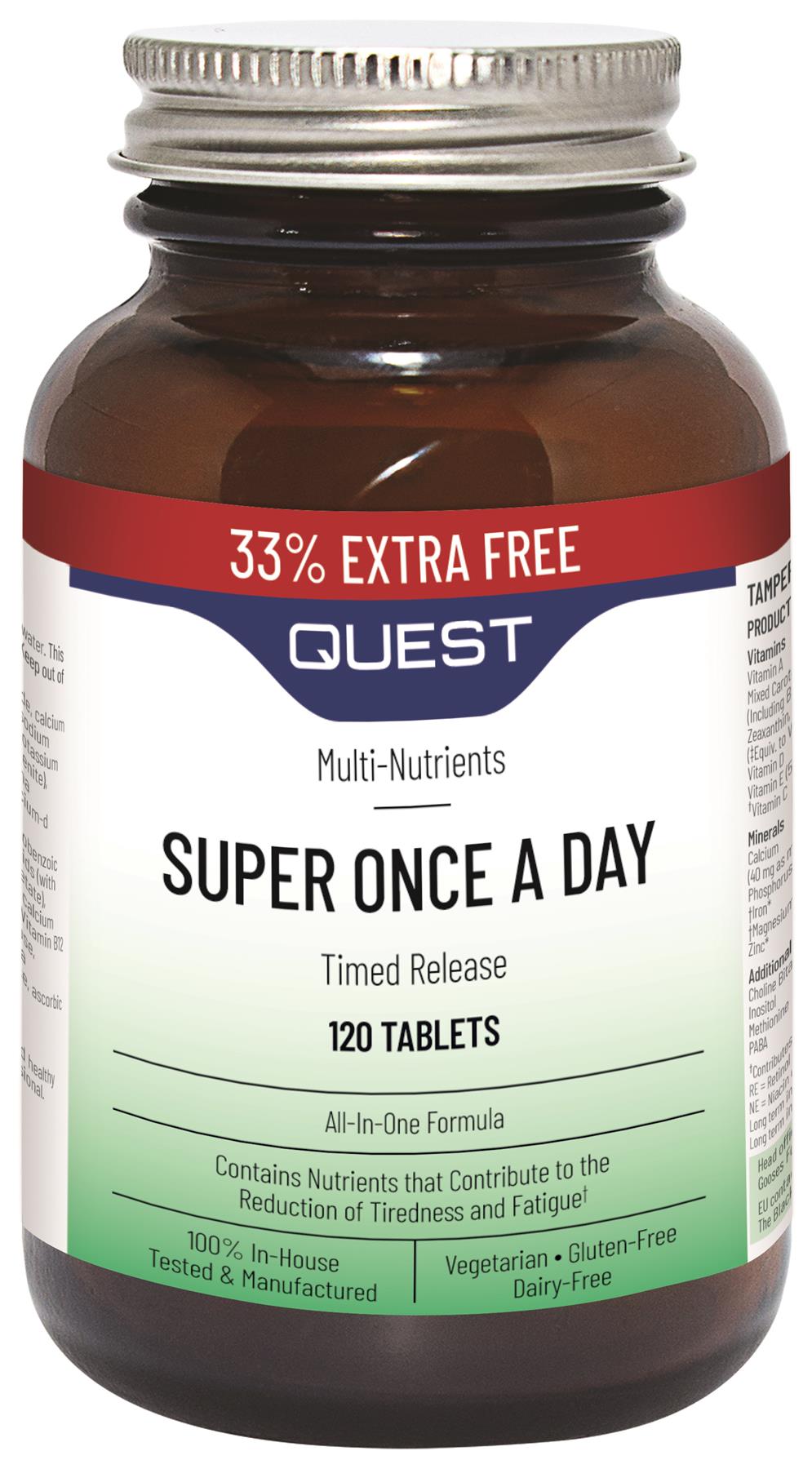 Quest Super Once A Day Timed Release Multivitamin - 90+30 Tablets