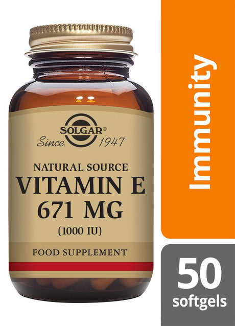 Solgar Natural Source Vitamin E 671 mg (1000 IU) - 50 Softgels