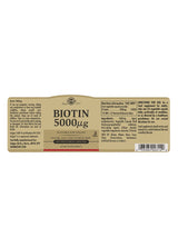 Solgar Biotin 5000 µg - 100 Vegicaps